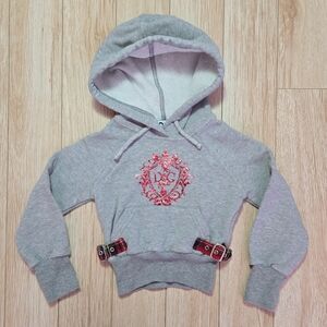 D&G Kids Gray Hoodie with Pink Accents